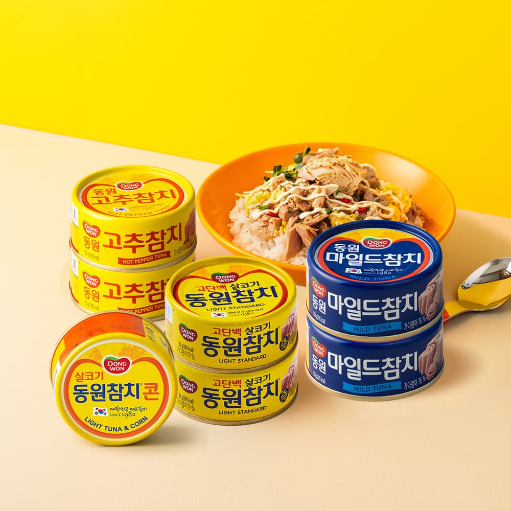 동원참치 라이트 85g 16캔+마일드 185g 2캔