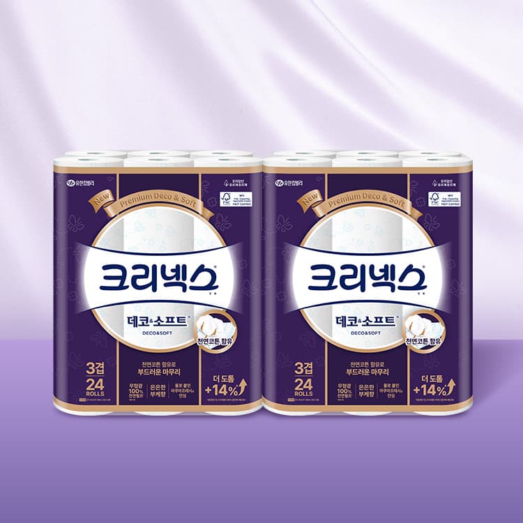 크리넥스 데코앤소프트 28M 24롤×2팩