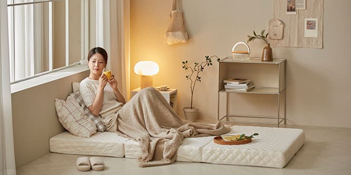 잠스쿨 3단 접이식 매트리스
