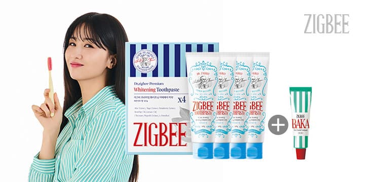 지그비 대용량 미백케어 치약 107g 4개