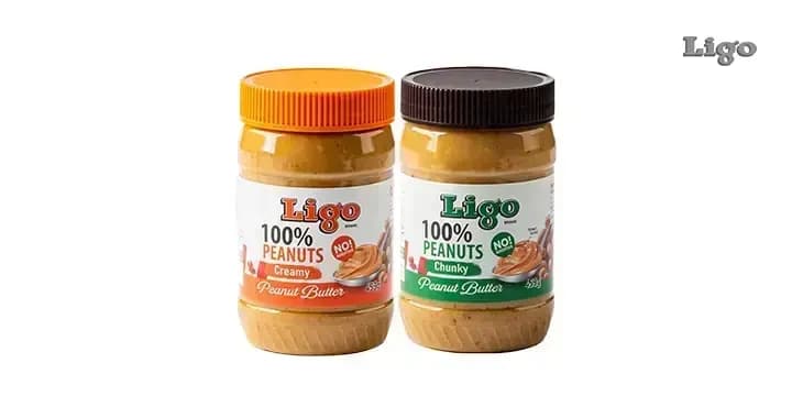 LIGO 100% Peanut Butter 462g + Natural 453g Bundle