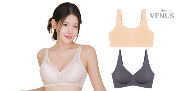 노와이어 심리스 레이스 브라팬티