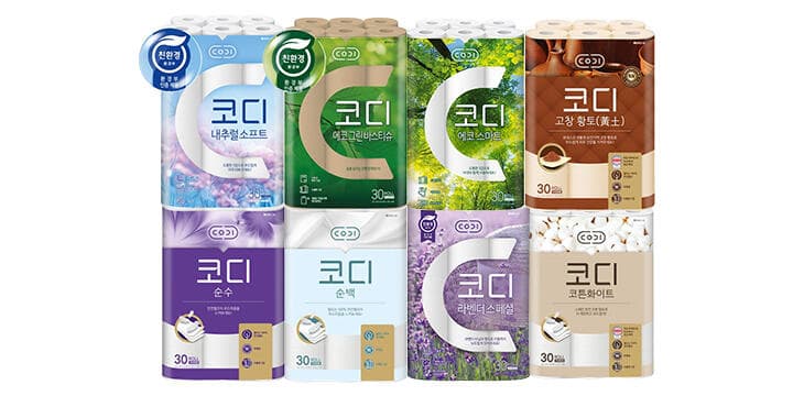 코디 천연펄프 3겹 30롤 x2