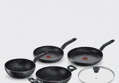 Tefal Titanium Intensive Black Frying Pan 5-Piece Set