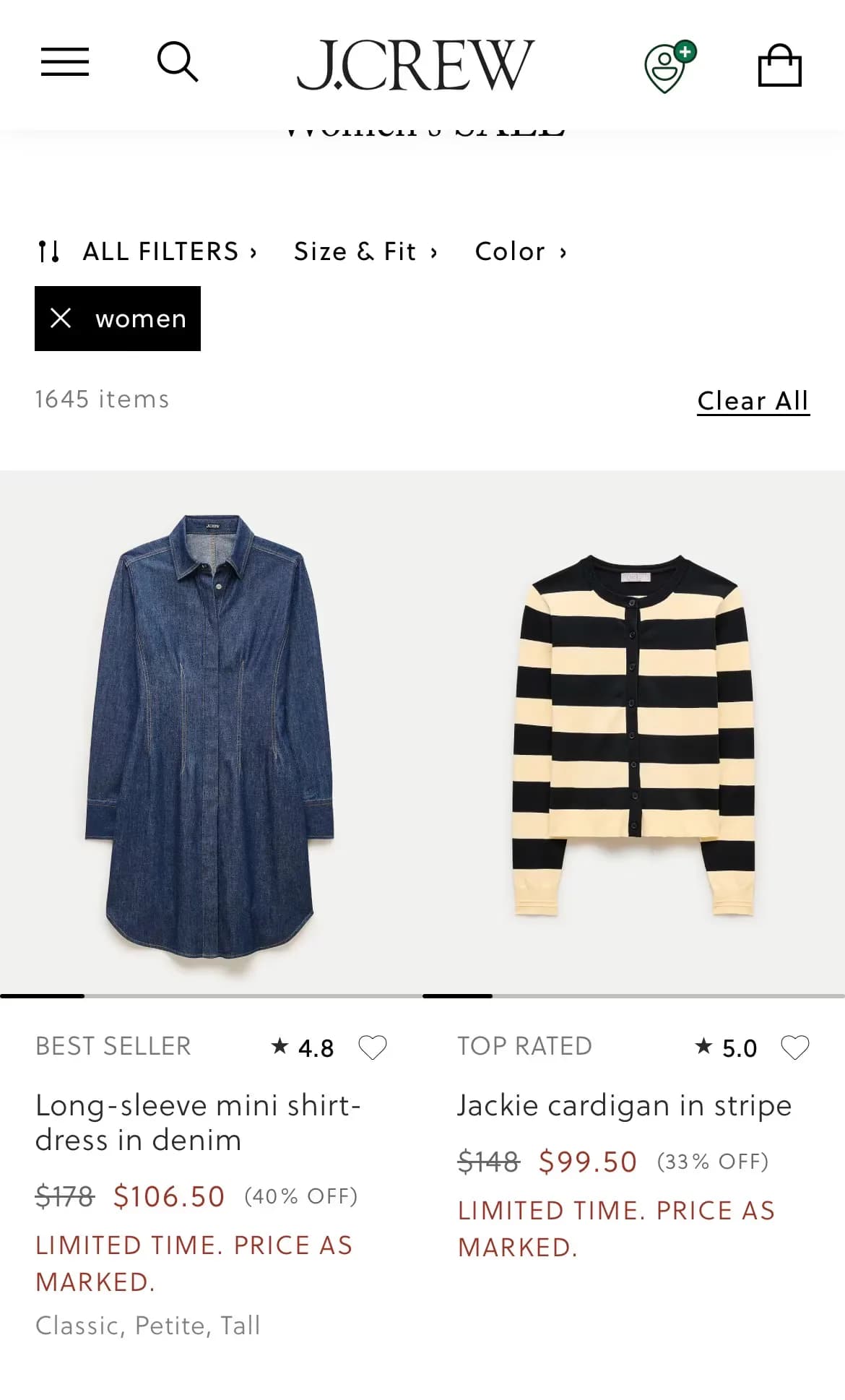 J.Crew Select Items Up to 40% Off