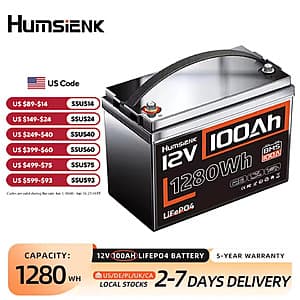 Humsienk 12V 100Ah LiFePO4