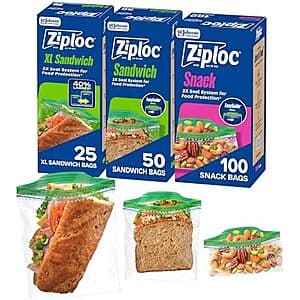Ziploc 샌드위치 및 스낵백 175매