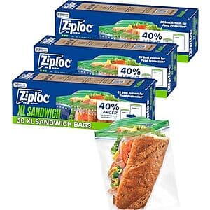 Ziploc XL 샌드위치 스낵백 90개