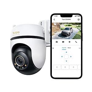 Tapo 3K 5MP 아웃도어 팬/틸트 보안 Wi-Fi 카메라 360° 뷰 & 모션 트래킹 $56 + 무료 배송