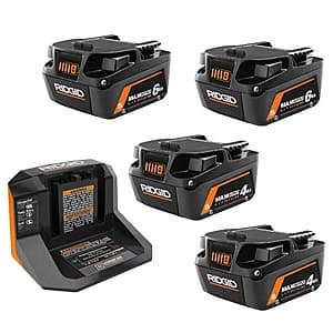RIDGID MAX Output 18V 배터리 스타터 키트: 2x 8Ah EXP + 2x 4Ah + 충전기 $171 + 무료 배송