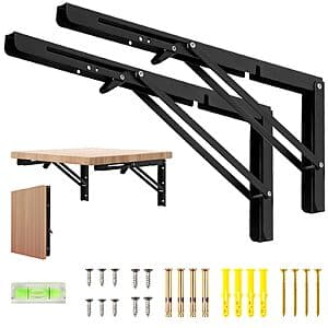 2-Pk 16" Dntorx 접이식 선반 브래킷 (최대 하중 130 Lbs)