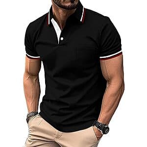 ZITY Men Short Sleeve Golf Polo w/ Pocket