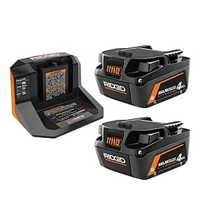 RIDGID 18V MAX Output 스타터 키트 (4Ah 배터리 2개 + 충전기 포함) $79 + 무료 배송