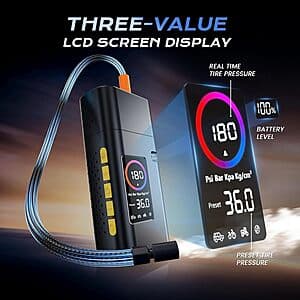 Prime Members: AIPOWAY 180 PSI 8000mAh 무선 타이어 인플레이터 $13.50 + Free S&H