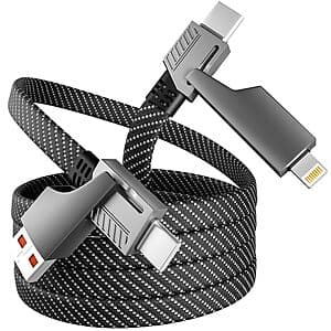 Prime Members: MPATIBY 4-in-1 65W USB-C 고속 충전 케이블 w/ E-Mark Chip $7.70 + Free S&H