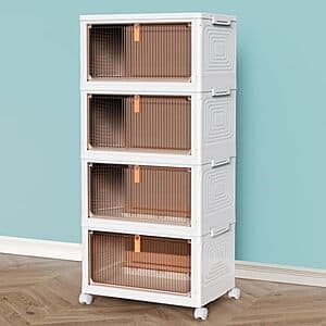 4-Tier 23qt 플라스틱 적재 수납장 오가나이저 (화이트) $24 + 무료 배송