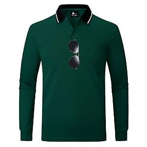 ZITY Men's Athletic Collared Long Sleeve Polo Golf T-Shirt