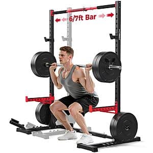 FLYBIRD SR1 조절식 스쿼트 랙 풀업바 및 안전암 포함 (최대 하중 950_lb) $136.75 + 무료 배송
