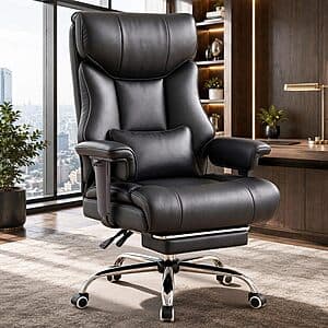 COMHOMA Big & Tall ergonomic office/gaming chair with adjustable armrests $115 + Free S&H