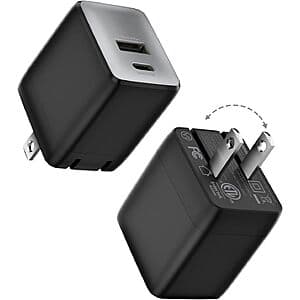 Wegear 30W 2포트 GaN USB-C & USB-A 벽면 충전기 접이식 플러그 포함 2팩