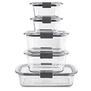 Rubbermaid Brilliance Glass Food Storage 10-Piece Set