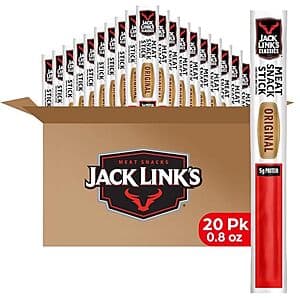 Jack Link's Original Meat Sticks 20-Pack 0.8oz $13 (S&S)
