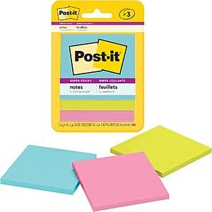 Post-it 3" x 3" 슈퍼 스티키 노트 (Supernova Neons 컬렉션) 3팩 45매