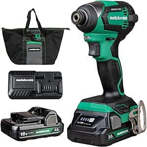 Metabo HPT 18V 무선 브러시리스 임팩트 드라이버 2x 2.0Ah 배터리 및 충전기 포함 $74.90 + 무료 배송