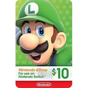 $10 Nintendo eShop 전자기프트카드 (디지털 코드) $9