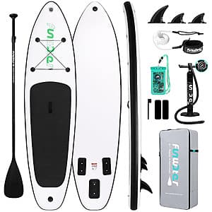FunWater 인플레이터블 스탠드업 패들보드 10'6" x 33" 패들·펌프 포함 $80 이상 무료 배송