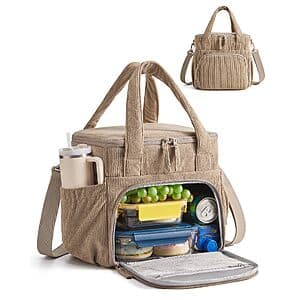 BAGSMART 코듀로이 보온 도시락 가방 14L