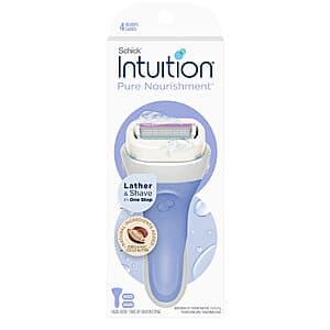 Schick Intuition Pure Nourishment 여성 면도기 킷 (면도기 1개 + 면도날 리필 2개) S&S 적용 시 $7.45
