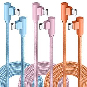 APFEN USB-C 90도 고속충전 케이블 3팩