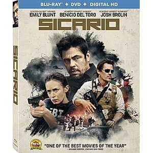 Sicario (Blu-ray + DVD) $5