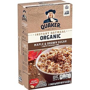 Quaker 오가닉 오트밀 메이플 브라운슈거 8개입