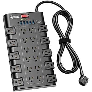 SUPERDANNY Power Strip 22 AC + 6 USB Black