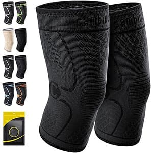 CAMBIVO Knee Compression Sleeve Brace 2-Pack ($8)