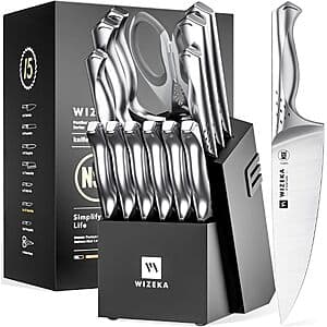 WIZEKA 15피스 칼 블록 세트