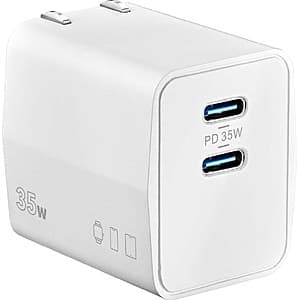 Insignia 35W 2-Port USB-C Wall Charger (White)