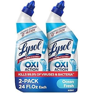 Lysol Toilet Bowl Cleaner Gel Ocean Fresh 24oz 2-Pack