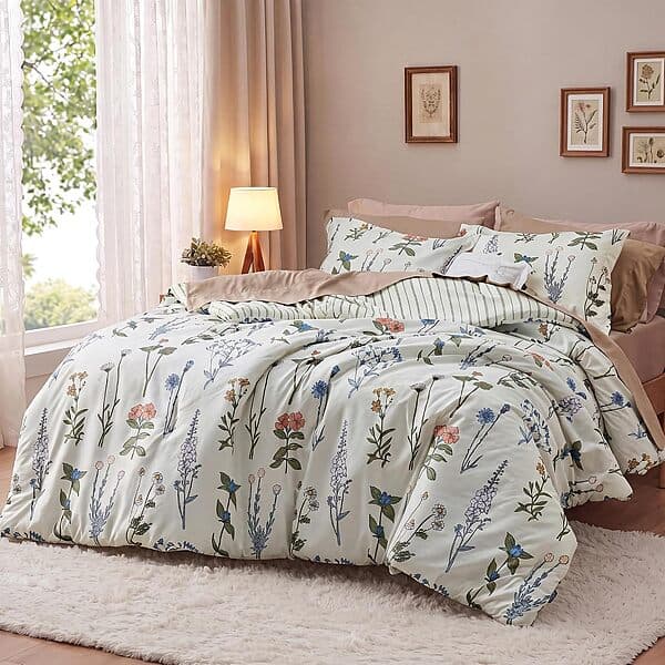 Bedsure 퀸 플로럴 커버리트 3PC