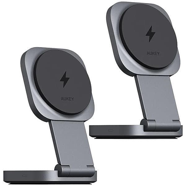 Aukey Magfusion 15W Qi2 2-in-1 Foldable Charger 2-Pack
