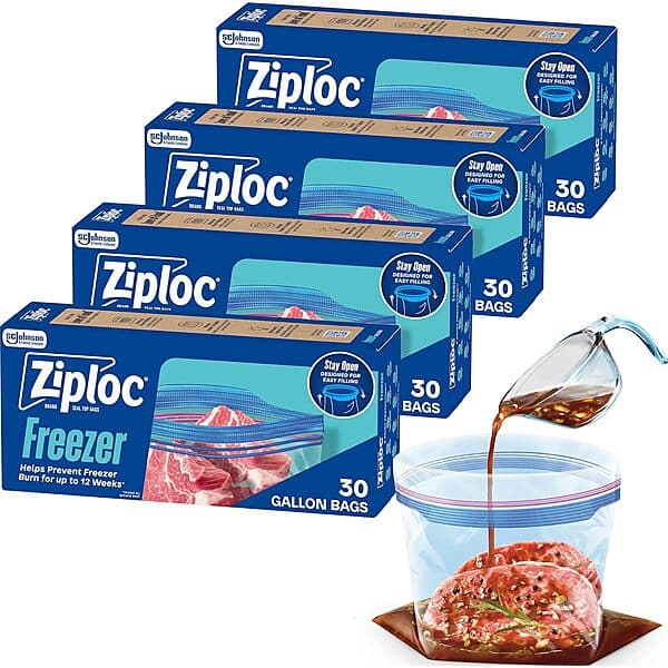 Ziploc 갤런 냉동백 4팩