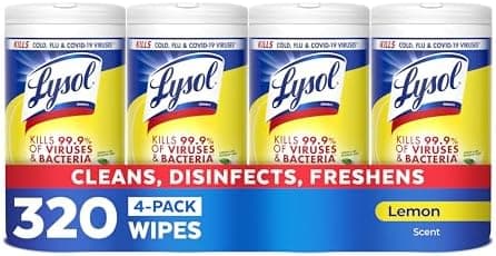 Lysol Disinfectant Wipes Lemon & Lime Blossom 80ct x 4