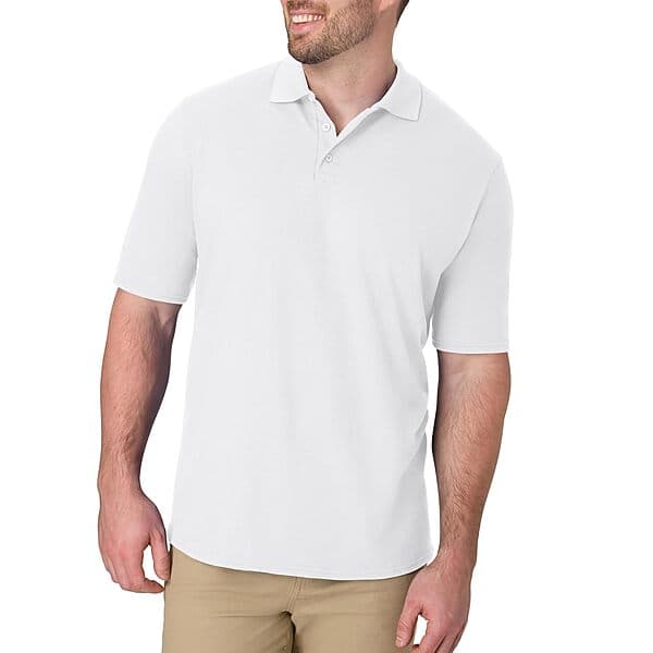 Hanes Men's X-Temp Pique Polo Shirt (White) $5.05