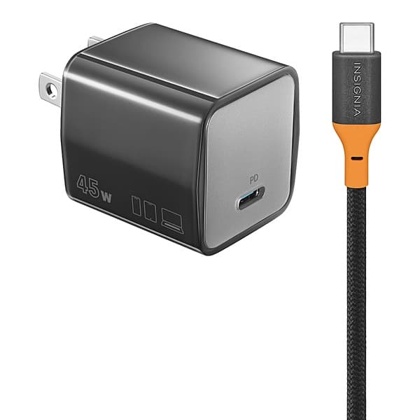 Insignia 45W USB-C Compact Wall Charger Kit w/ 6ft 240W Cable