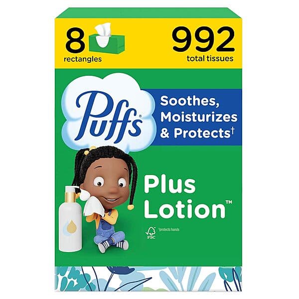Puffs Plus Lotion Facial Tissues 8-Pack
