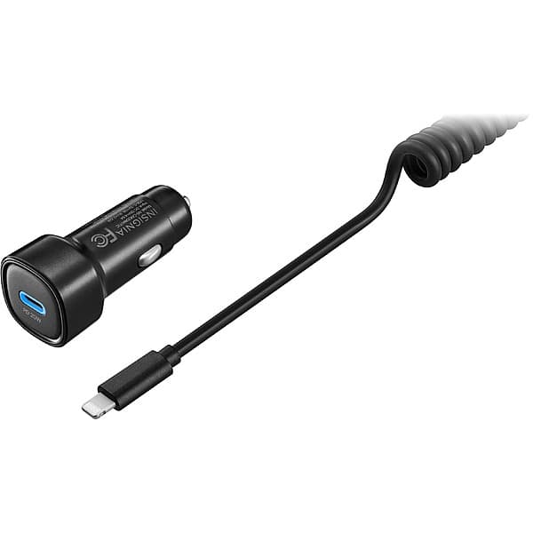 Insignia 20W USB-C to Lightning Coiled Car Charger Kit