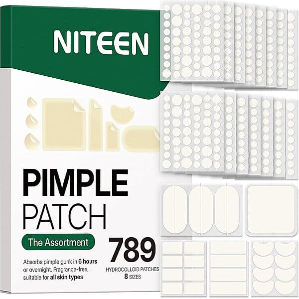 NITEEN Hydrocolloid Pimple Patches 789-ct Variety Pack