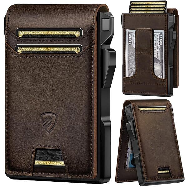 RUNBOX Genuine Leather RFID Blocking Bifold Wallet